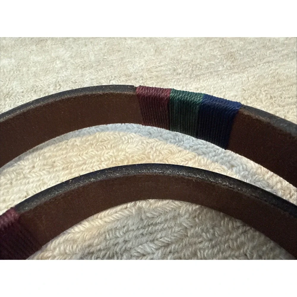 Industria Argentina Brown Handmade Leather Embroidered Gaucho Polo Belt 32